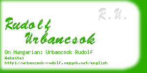 rudolf urbancsok business card